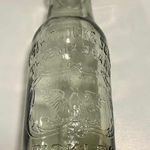 Antique Whitlock & Sons Phoenix Brand Pickles Bottle Embossed Glass Bottle - Picture 2 of 10